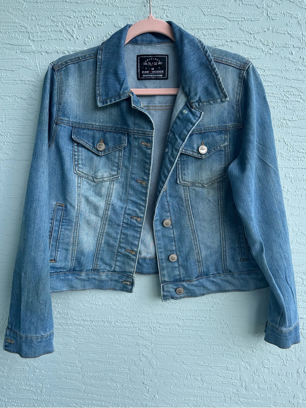 Raw 7 design medium wash denim jacket size medium